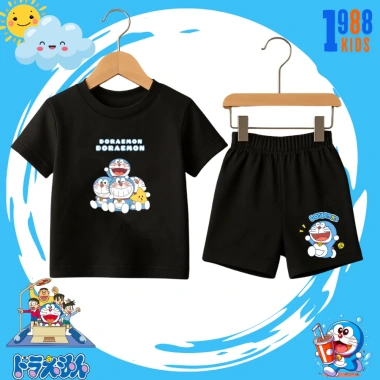 Bộ đồ thun Doreamon 1.988kids - Quần sáo cộc cho bé trai và bé gái 15-40kg, đa màu, giảm giá 169k 8