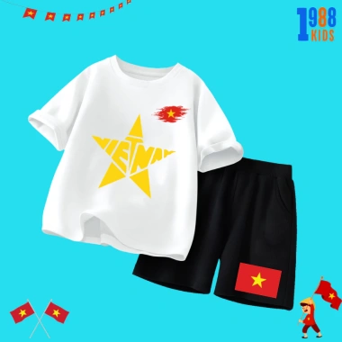 Bộ đồ thun in hình Việt Nam, Cờ 2/9, cotton xịn co giãn 4 chiều cho bé trai, bé gái - Giá ưu đãi 169k 8