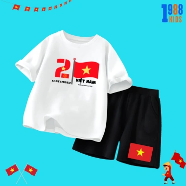 Bộ đồ thun in hình Việt Nam, Cờ 2/9, cotton xịn co giãn 4 chiều cho bé trai, bé gái - Giá ưu đãi 169k 9