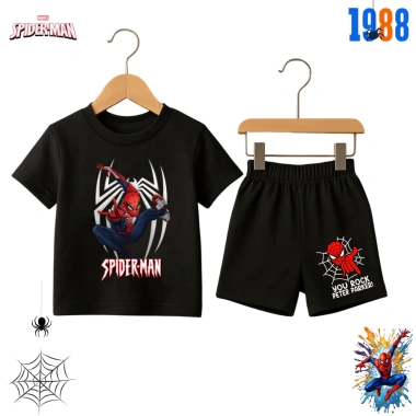 Bộ đồ thun spiderman bé trai cotton co giãn 4 chiều, cộc tay họa tiết người nhện - Giá ưu đãi 169.000 VND 9