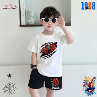 Bộ đồ thun spiderman bé trai cotton co giãn 4 chiều, cộc tay họa tiết người nhện - Giá ưu đãi 169.000 VND 10