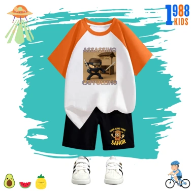 Bộ đồ thun trẻ em 1.988kids hình Tung tung tung sahur, crocodilo, cotton 4c, 169k 4