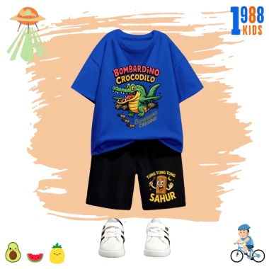 Bộ đồ thun trẻ em 1.988kids hình Tung tung tung sahur, crocodilo, cotton 4c, 169k 5