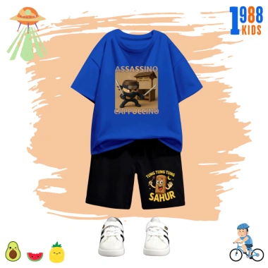Bộ đồ thun trẻ em 1.988kids hình Tung tung tung sahur, crocodilo, cotton 4c, 169k 6