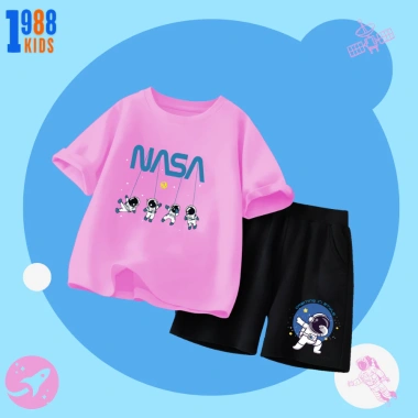 Bộ đồ thun trẻ em 1.988kids phi hành gia Nasa, cộc thun cotton cho bé trai, bé gái - Giảm còn 169k 2