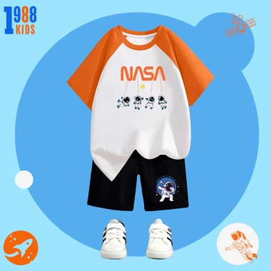 Bộ đồ thun trẻ em 1.988kids phi hành gia Nasa, cộc thun cotton cho bé trai, bé gái - Giảm còn 169k 6