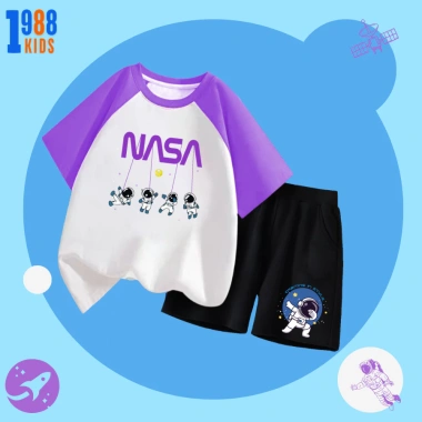 Bộ đồ thun trẻ em 1.988kids phi hành gia Nasa, cộc thun cotton cho bé trai, bé gái - Giảm còn 169k 8