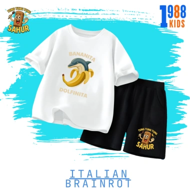 Bộ đồ thun trẻ em cotton co giãn – Thiết kế tung tung, Italian Brainrot, Tralala, giảm còn 169k 8