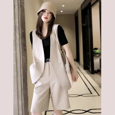 Bộ Đồ Vest Ba Món Phong Cách Phương Tây Nữ - Thời Trang Mùa Hè Giá Ưu Đãi 293k