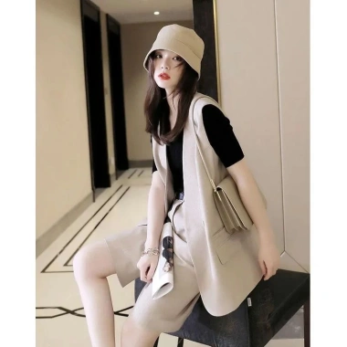 Bộ Đồ Vest Ba Món Phong Cách Phương Tây Nữ - Thời Trang Mùa Hè Giá Ưu Đãi 293k