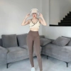 Bộ Đồ Yoga Nữ UNIQ - Áo Vạt Chéo và Legging Cạp Cao, Thoáng Co Giãn, Giá 387k