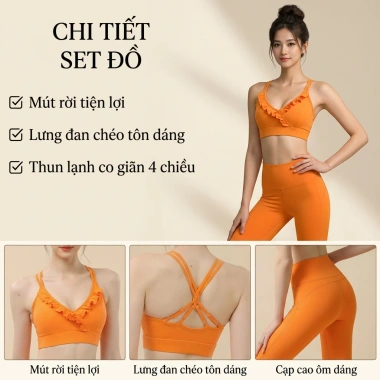 Bộ Đồ Yoga Quần Ống Loe Cạp Cao Thun Lạnh Co Giãn Thấm Hút Mồ Hôi - S9 Giá 550k