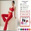 Bộ Đồ Yoga Quần Ống Loe Cạp Cao Thun Lạnh Co Giãn Thấm Hút Mồ Hôi - S9 Giá 550k 7