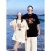 Bộ Đôi Áo Thun Cotton 2.026 Nam Nữ Họa Tiết Cáo Thỏ - Mềm Mại, Quà Giáng Sinh 6