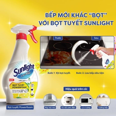 Bộ đôi bọt tuyết Sunlight POWERFOAM & Vim 500ml - Lau bếp, tẩy bồn cầu, giá chỉ 81.000₫ 3