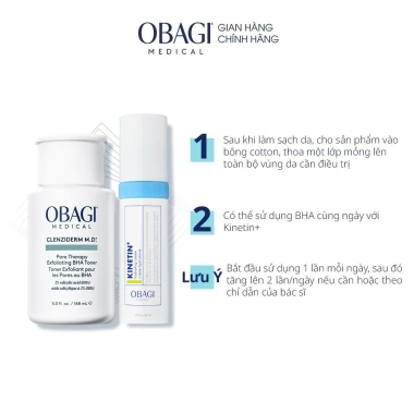 Bộ đôi chăm da Toner BHA Obagi Clenziderm M.D 148ml + Kem Dưỡng Phục Hồi Kinetin+ Hydrating 50ml - Giá 2.610.000đ 8