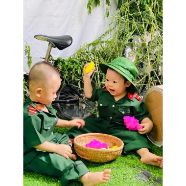 Bộ đôi cho bé và nón tai bèo, trang phục mầm non thời trang, giảm giá 24.200đ 7