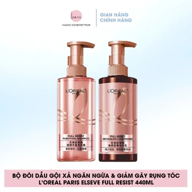 Bộ đôi dầu gội xả L'Oreal Paris Elseve Full Resist 440ml - Ngừa gãy rụng tóc, tóc chắc khỏe, giảm rụng 219k