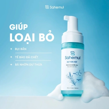 Bộ Đôi Gel Giảm Mụn Sensitive 20g và Bọt Rửa Mặt Sâu 150ml Sahemul Giảm Mụn, Sạch Da, Giá Ưu Đãi 390k