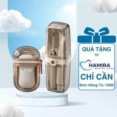 Bộ đôi hộp đựng bàn chải & xà bông HAMIRA trong suốt - Du lịch công tác, giảm còn 65k