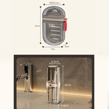 Bộ đôi hộp đựng bàn chải & xà bông HAMIRA trong suốt - Du lịch công tác, giảm còn 65k