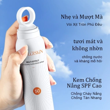 Bộ Đôi ICE LERSKIN Double UV Protection: Sun Stick dạng thỏi Air Light cho trẻ em chống thấm nước + Xịt đa năng Whitening, phù hợp mọi da - Giá chỉ 269.000₫