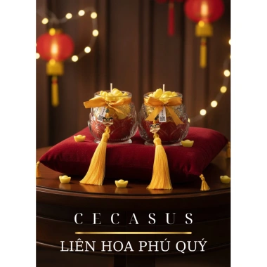 Bộ đôi nến thơm Liên hoa phú quý - Hương tinh tế, giảm giá còn 90.000 đồng