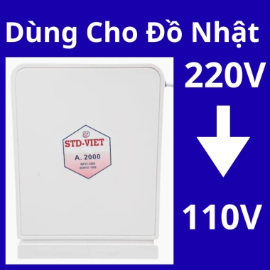 Bộ đổi nguồn 1KVA-3KVA Biến áp tự ngẫu 220V ra 100V, Bảo hành 24 tháng, 425.000 VND