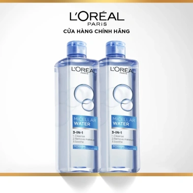 Bộ đôi nước tẩy trang L'Oreal Paris Micellar Water 3‑in‑1 400ml x2 – Làm sạch sâu, giảm giá 20% 10