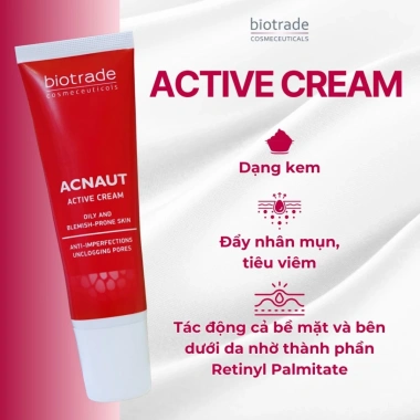 Bộ đôi Sữa rửa mặt và Chấm Mụn BIOTRADE Acnaut Active Cream/Lotion - Giá chỉ 169k, trị mụn viêm, sưng, bọc, mủ 2