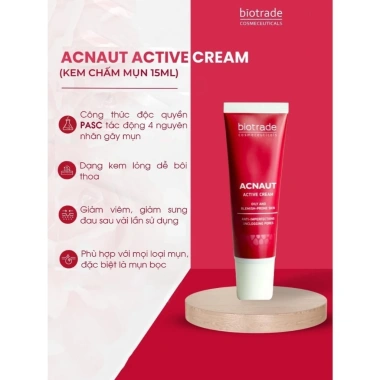 Bộ đôi Sữa rửa mặt và Chấm Mụn BIOTRADE Acnaut Active Cream/Lotion - Giá chỉ 169k, trị mụn viêm, sưng, bọc, mủ 3