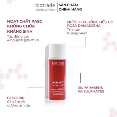 Bộ đôi Sữa rửa mặt và Chấm Mụn BIOTRADE Acnaut Active Cream/Lotion - Giá chỉ 169k, trị mụn viêm, sưng, bọc, mủ 8