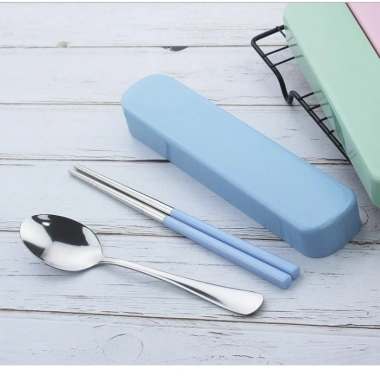 Bộ đũa thìa inox tay cầm lúa mạch an toàn, hộp đựng sang trọng, chỉ 30.000 đồng