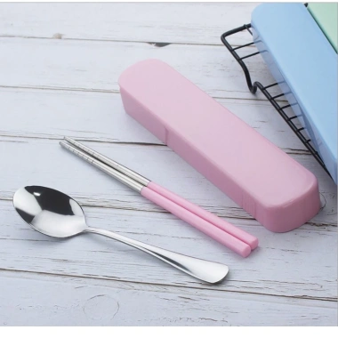 Bộ đũa thìa inox tay cầm lúa mạch an toàn, hộp đựng sang trọng, chỉ 30.000 đồng