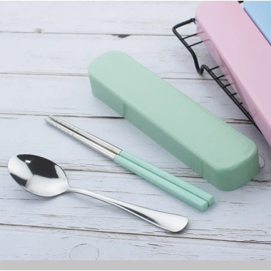 Bộ đũa thìa inox tay cầm lúa mạch an toàn, hộp đựng sang trọng, chỉ 30.000 đồng
