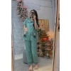 Bộ Đũi Gân Đẹp Cho Bầu & Sau Sinh - Áo Cộc, Quần Dài Thoáng Mát, Giá 126.500 VND