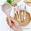 Bộ dụng cụ ăn dặm Babyboo 5 chi tiết: rây cháo, kẹp gắp, phới, chổi, đánh trứng - Giá chỉ 136.203₫ 2