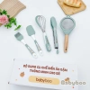 Bộ dụng cụ ăn dặm Babyboo 5 chi tiết: rây cháo, kẹp gắp, phới, chổi, đánh trứng - Giá chỉ 136.203₫ 4