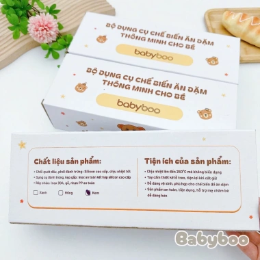 Bộ dụng cụ ăn dặm Babyboo 5 chi tiết: rây cháo, kẹp gắp, phới, chổi, đánh trứng - Giá chỉ 136.203₫
