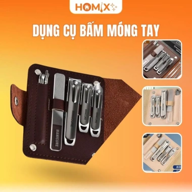 Bộ dụng cụ bấm móng tay Homix inox chống gỉ, an toàn, dễ làm sạch, cắt dũa, chỉ 68.000 VND