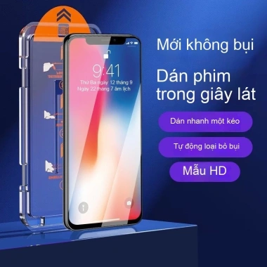 Bộ dụng cụ dán kính cường lực tự động cho iPhone X-XS-XR-11-12-13-14-15-16-17 Pro Max Plus - Dễ dán, không bọt khí, giá 36.800 VND
