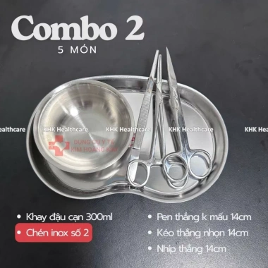 Bộ dụng cụ inox sơ cứu rửa vết thương – Khay đậu 300, pen 14, nhíp 14, kéo 14 | Giá ưu đãi 133.800₫ 7 Bộ dụng cụ inox sơ cứu rửa vết thương – Khay đậu 300, pen 14, nhíp 14, kéo 14 | Giá ưu đãi 133.800₫ 7