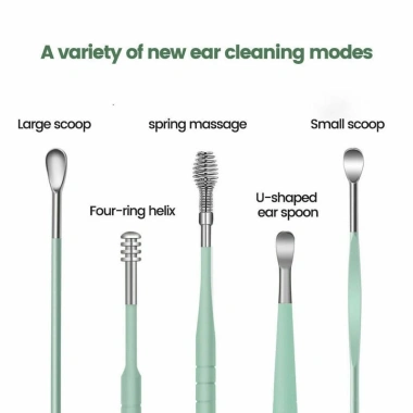 Bộ Dụng Cụ Lấy Ráy Tai Thép Không Gỉ Đa Màu kèm Túi và Cọ Vệ Sinh - Giá 45.210₫