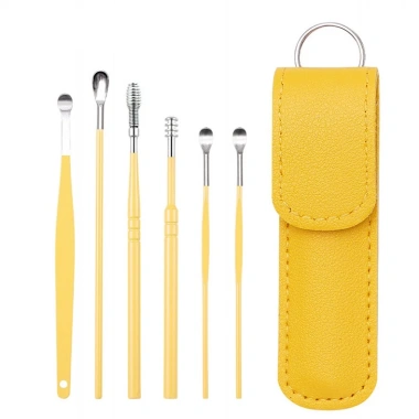 Bộ Dụng Cụ Lấy Ráy Tai Thép Không Gỉ Đa Màu kèm Túi và Cọ Vệ Sinh - Giá 45.210₫
