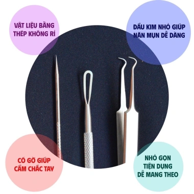 Bộ dụng cụ nặn mụn thép không gỉ 8/5 món - Giá 21.999đ, nhanh loại bỏ mụn đầu đen, bọc 3 Bộ dụng cụ nặn mụn thép không gỉ 8/5 món - Giá 21.999đ, nhanh loại bỏ mụn đầu đen, bọc 3