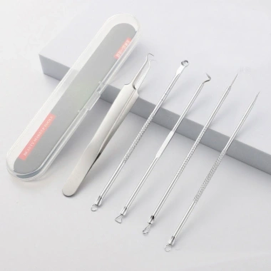 Bộ dụng cụ nặn mụn thép không gỉ 8/5 món - Giá 21.999đ, nhanh loại bỏ mụn đầu đen, bọc