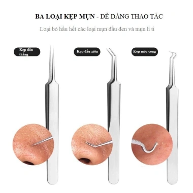 Bộ dụng cụ nặn mụn thép không gỉ 8/5 món - Giá 21.999đ, nhanh loại bỏ mụn đầu đen, bọc