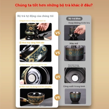 Bộ dụng cụ pha trà tự động 2.024 ấm trà mẫu mới, tách sang trọng, chỉ 126.500₫