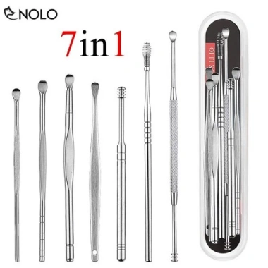 Bộ dụng cụ ráy tai 7 món thép không gỉ cao cấp, có hộp đựng - Giá chỉ 29.000đ