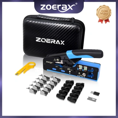 Bộ dụng cụ uốn RJ45 CAT7 ZoeRax - Dụng cụ uốn, kéo cáp, đầu và vỏ pha lê, giảm giá 352.000₫